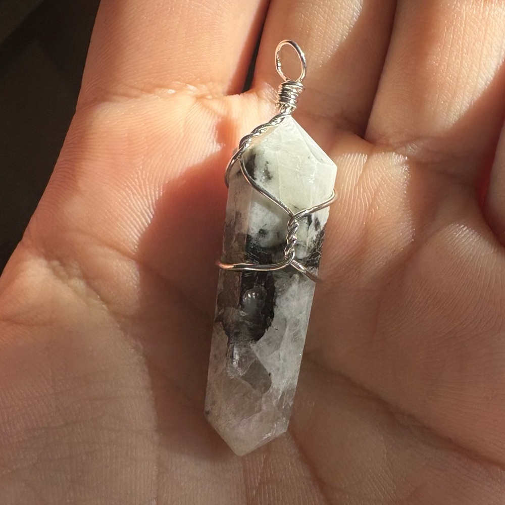 Lunar Balance Pendant - Rainbow Moonstone